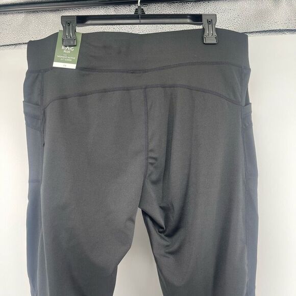 RAG Plus Women’s Jet Black Lightweight Quick Dry Active 21” Capri Leggings 3X - Picture 10 of 13